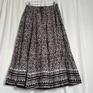 Christopher & Banks‎ Skirt Women's M Brown Boho Flowy Lined Prairie Cottagecore